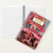 Aangepaste naam/titel notitieboek – Roze Bloem Caf (Binnen)