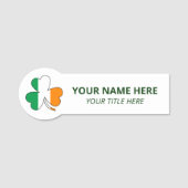 Aangepaste naam & titel St. Patrick's Day Shamrock Naamplaatje (Voorkant)
