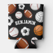 Aangepaste naam toegewezen Sportspeler (zwart) Blikjeskoeler (Voorkant)