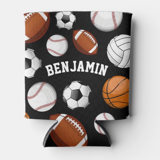 Aangepaste naam toegewezen Sportspeler (zwart) Blikjeskoeler (Voorkant)