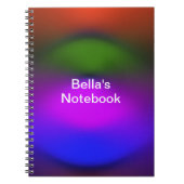 Aangepaste Naam toevoegen Neon Blauw, Paarse, Groe Notitieboek (Voorkant)