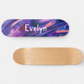 Aangepaste Naam toevoegen Paarse Abstracte Cyberpu Persoonlijk Skateboard (Horizontaal)