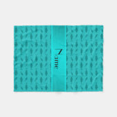 Aangepaste naam tonijn met turquoise blauwvintonij fleece deken (Voorkant (Horizontaal))