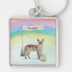 Aangepaste naam Tonkinese Cat Pet Sleutelhanger
