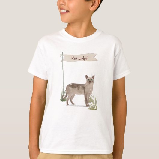 Aangepaste naam Tonkinese Cat Pet T-shirt (Voorkant)