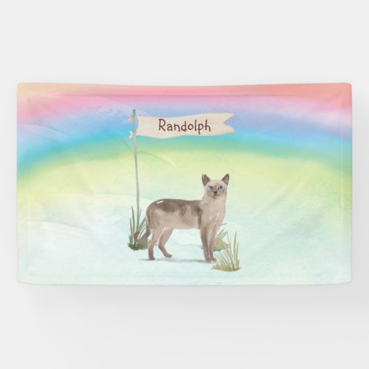 Aangepaste naam Tonkinese kat huisdier Spandoek (Horizontaal)