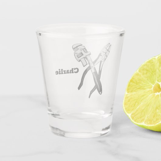 Aangepaste naam TOOLS Shot Glas (Achterkant)
