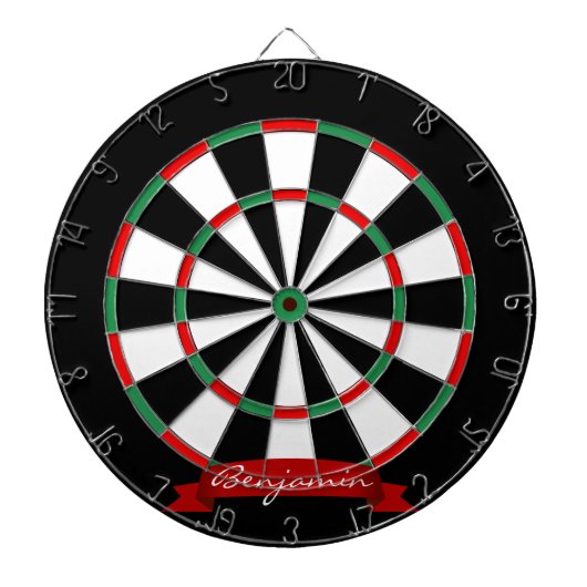 Aangepaste Naam Traditioneel Dartbord met Darts (Voorkant)