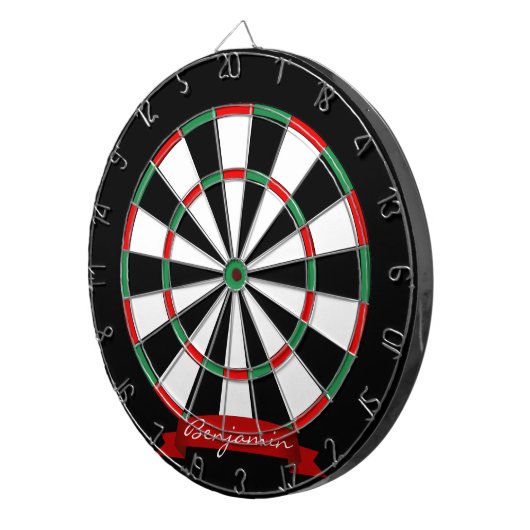 Aangepaste Naam Traditioneel Dartbord met Darts (Voorkant Rechts)