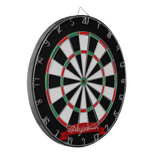 Aangepaste Naam Traditioneel Dartbord met Darts (Voorkant Links)