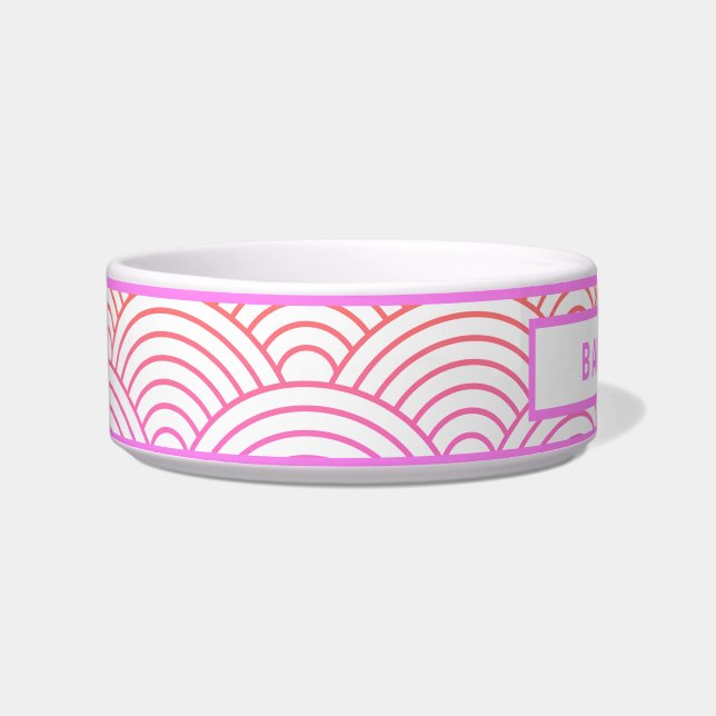Aangepaste naam Traditioneel Japans roze patroon Voerbakje (Voorkant)