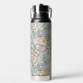 Aangepaste naam Travel Stamps Patroon Waterfles (Voorkant)