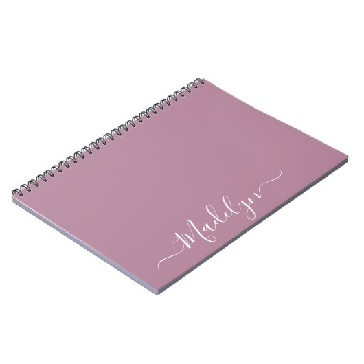 Aangepaste naam Trendy Modern Script Stylish Chic Notitieboek (Linkerzijde)