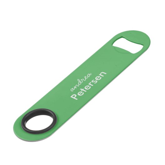 Aangepaste naam trendy moderne minimalistische speed flessenopener (Voorkant Gekanteld)