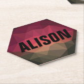 Aangepaste naam trendy ombre geometric kartonnen onderzetters (Schuin)