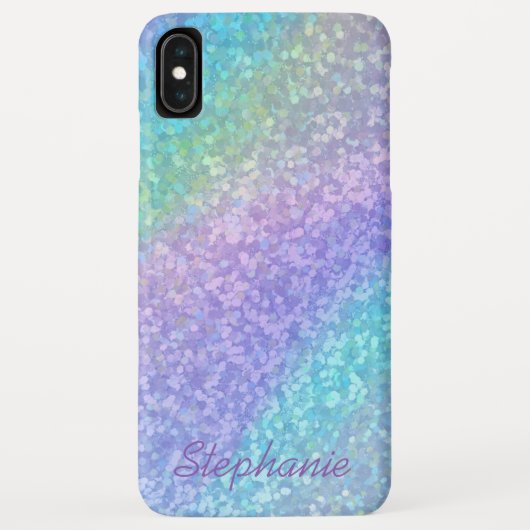 Aangepaste naam Trendy Rainbow Glitter Apple Case-Mate iPhone Case (Achterkant)