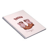 Aangepaste Naam Trendy Schattigee CowGirl Laarzen  Notitieboek (Rechterzijde)