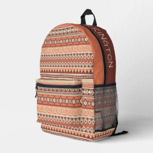 Aangepaste naam Tribal Aztec Patroon Bedrukte Rugzak