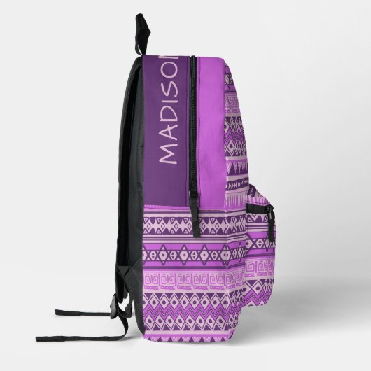Aangepaste naam Tribal Aztec Patroon Bedrukte Rugzak (Links)