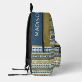 Aangepaste naam Tribal Aztec Patroon Bedrukte Rugzak (Links)