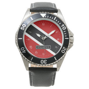 Aangepaste naam Trinidad Flag Horloge