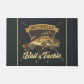 Aangepaste NAAM Trophy Vist Angler Bait Tackshop Deurmat (Voorkant)