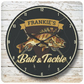 Aangepaste NAAM Trophy Vist Angler Bait Tackshop Grote Klok