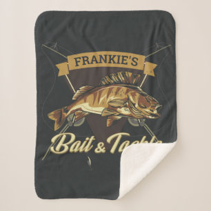 Aangepaste NAAM Trophy Vist Angler Bait Tackshop Sherpa Deken