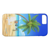Aangepaste naam Tropical Beach Scene Case-Mate iPhone Case (Achterkant (Horizontaal))
