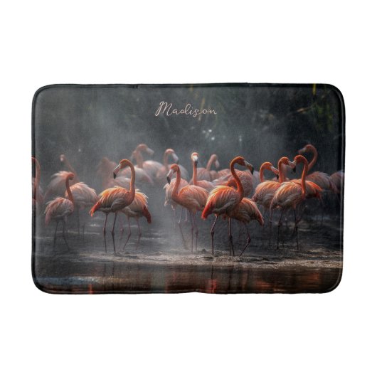 Aangepaste naam Tropical Flamingos Badmat (Voorkant)