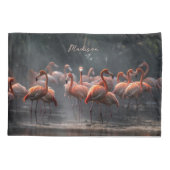 Aangepaste naam Tropical Flamingos Kussensloop (Achterkant)