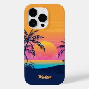 Aangepaste naam Tropical Sunset Case-Mate iPhone 14 Pro Hoesje