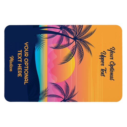 Aangepaste naam Tropical Sunset Magneet (Horizontaal)