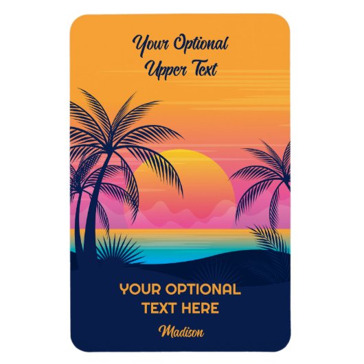 Aangepaste naam Tropical Sunset Magneet (Verticaal)