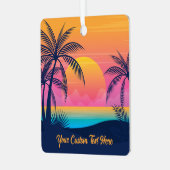 Aangepaste naam Tropical Sunset Metalen Ornament (Voorkant links)