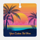 Aangepaste naam Tropical Sunset Metalen Ornament (Voorkant)