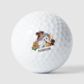 Aangepaste naam Tropical Unicorn Golfballen (Voorkant)