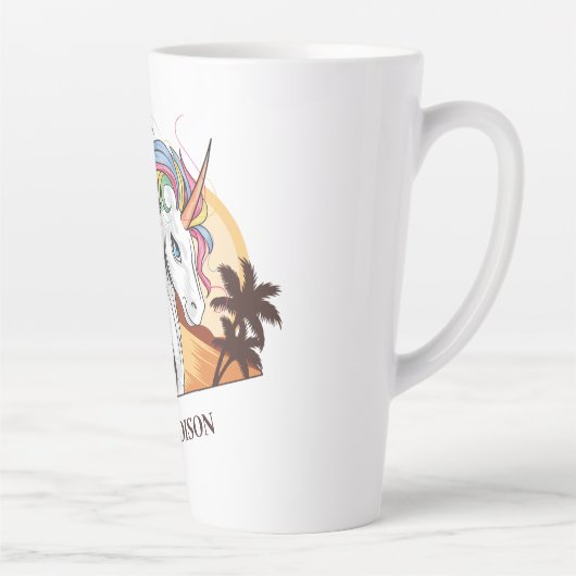 Aangepaste naam Tropical Unicorn Latte Mok (Rechts)