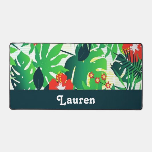 Aangepaste naam tropisch patroon bureaumat (Voorkant)