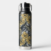 Aangepaste naam Tropische bladeren en bloemen patr Waterfles (Voorkant)