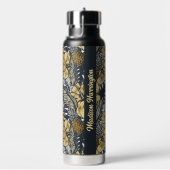 Aangepaste naam Tropische bladeren en bloemen patr Waterfles (Rechts)