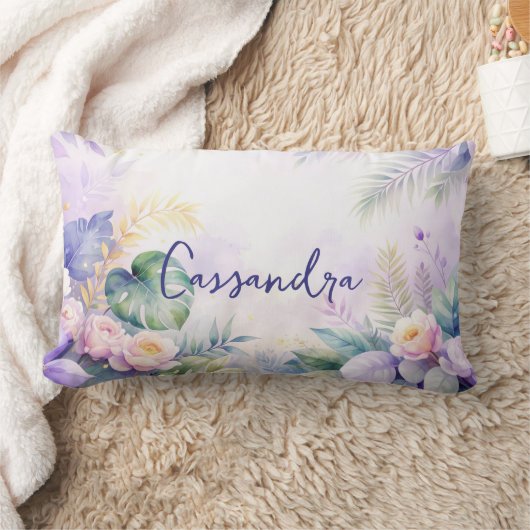 Aangepaste naam tropische bloemen  kussen (Deken)