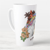 Aangepaste naam Tropische Eenhoorn Latte Mok (Linkerhoek)