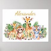 Aangepaste naam Tropische Jungle Dieren Poster (Voorkant)