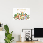 Aangepaste naam Tropische Jungle Dieren Poster (Thuiskantoor)