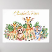 Aangepaste naam Tropische Jungle Dieren Poster (Voorkant)