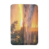Aangepaste naam tropische strand Sunset Badmat (Voorkant Verticaal)