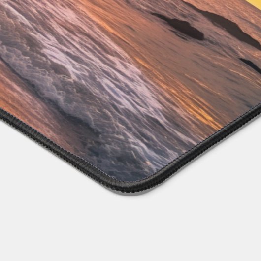 Aangepaste naam tropische strand Sunset Bureaumat (Hoek)