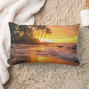 Aangepaste naam tropische strand Sunset Kussen