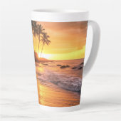 Aangepaste naam tropische strand Sunset Latte Mok (Rechterhoek)
